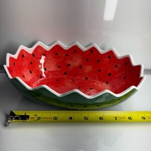 Novogratz‎ Watermelon Melamine Serving Bowl Dishwasher Safe Summer Fruit 10"